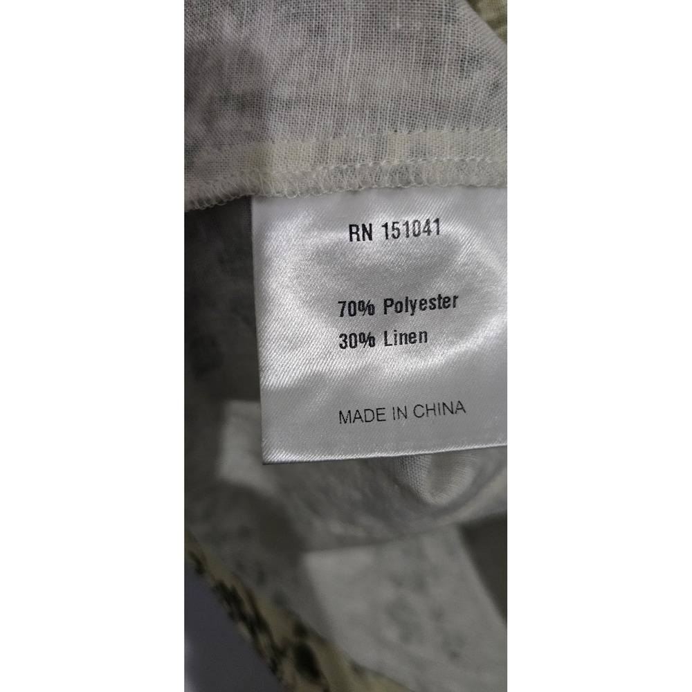 Kourt Women's Smocked‎ Floral Top Small Linen Polyester Blend Green Y2K Preppy - Picture 6 of 8
